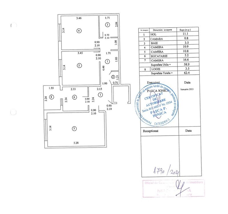 1 Decembrie, inchiriere apartament 3 camere la pret de 2 camere.